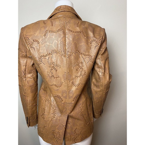 F. Ralph Lauren Leather Jacket Size 6 Brown Camel NWT $795 - Picture 4 of 11